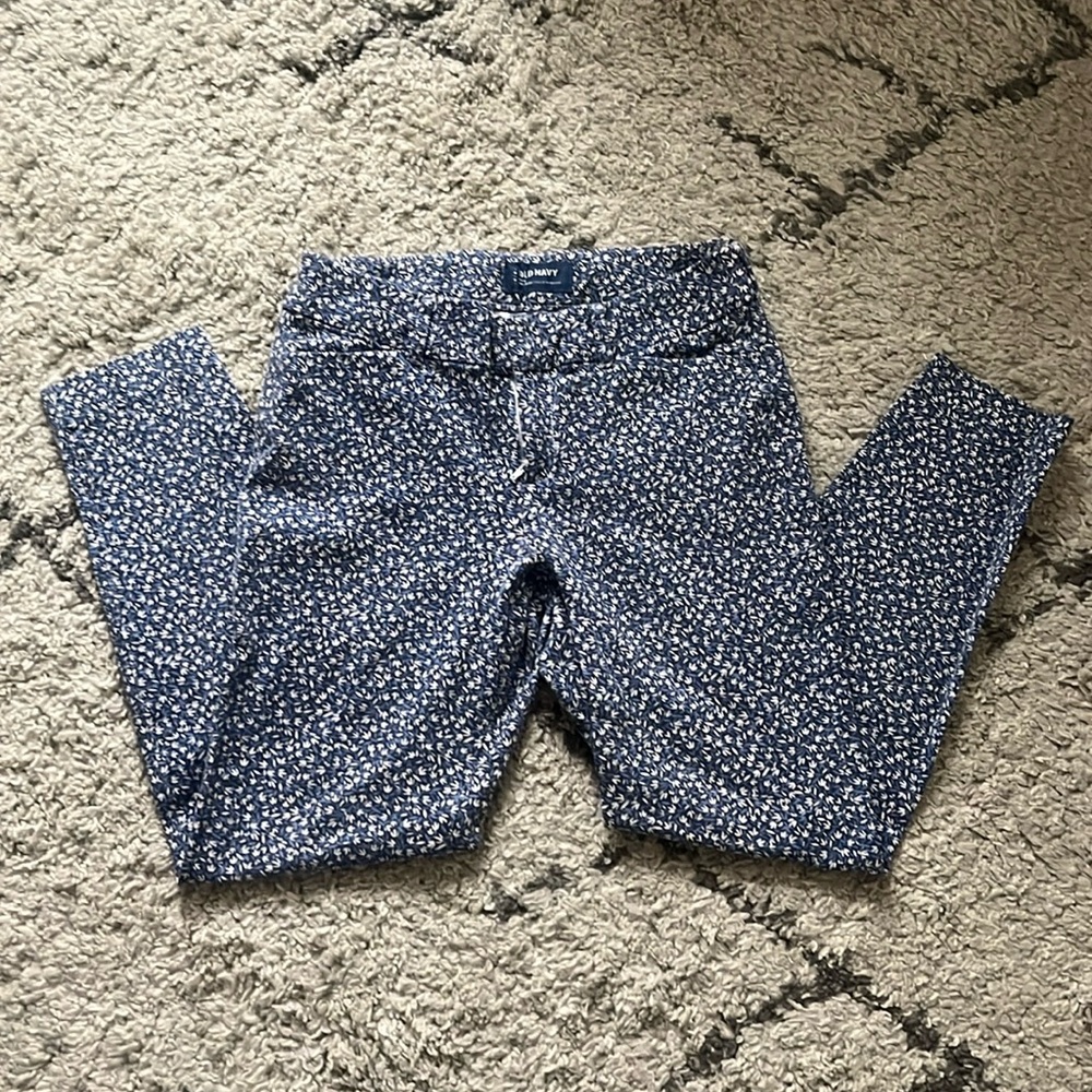 Old Navy Mid Rise Floral Work Pants - Size S